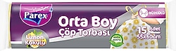 Parex Limon Kokulu Büzgülü Orta Boy Çöp Poşeti 15'li