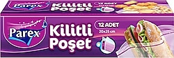 Parex Küçük Boy Kilitli Buzdolabı Poşeti 12'li