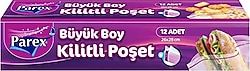 Parex Büyük Boy Kilitli Buzdolabı Poşeti 12'li