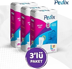 Pedix Büyük Boy L Beden 10'lu 3 Paket Mesane Pedi