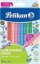 Pelikan Colorella Duo 12'li Çift Taraflı Keçeli Kalem Seti