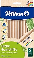 Pelikan Jumbo Ahşap Gövdeli 12'li Kuru Boya Seti