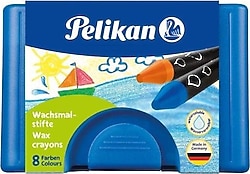 Pelikan Suyla Çözünebilen Plastik Kutu 8'li Mum Boya