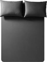 Penelope Pure Antrasit 200x200 cm Lastikli Çarşaf