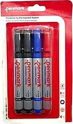 Penmark Kesik Uçlu 4'lü Permanent Marker Kalem Seti