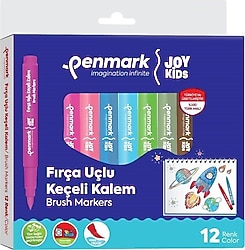 Penmark Süper Yıkanabilir 12'li Fırça Uçlu Keçeli Kalem Seti