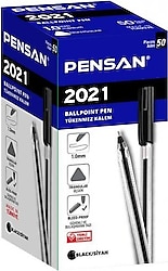 Pensan 1.0 mm 50'li Üçgen Tükenmez Kalem Siyah