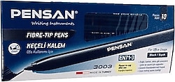 Pensan 3003 10'lu Siyah Keçeli Kalem