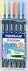 Pensan 6200 0.4 mm Pastel 6'lı Keçeli Kalem