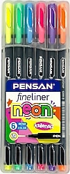 Pensan 6300 0.4 mm Neon 6'lı Keçeli Kalem
