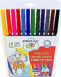Pensan Kidz 12'li İnce Uçlu Keçeli Kalem Seti