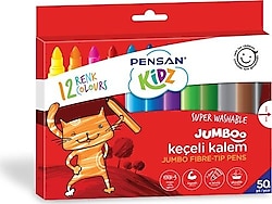 Pensan Kidz 12'li Jumbo Keçeli Kalem Seti