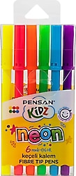 Pensan Kidz Neon 6'lı Keçeli Kalem Seti