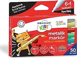 Pensan Kidz Temizlenebir 7 Renk Metalik Markör Kalem