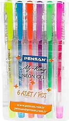 Pensan My King Neon 6 Renk Jel Kalem