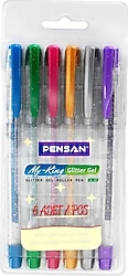 Pensan My King 6 Renk Simli Jel Kalem