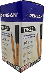 Pensan TR-23 Üçgen Gövde 1.0 mm 50'li Kutu Siyah Tükenmez Kalem