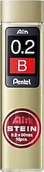Pentel Ain Stein 0.2 mm B 10'lu Tüp Kalem Ucu