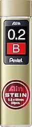 Pentel Ain Stein 0.2 mm B 20'li Tüp Kalem Ucu