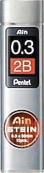 Pentel Ain Stein 0.3 mm 2B 15'li Tüp Kalem Ucu