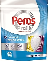 Peros Pratik Beyazlar için Kapsül Çamaşır Deterjanı 26'lı