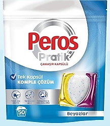 Peros Pratik Beyazlar için Kapsül Çamaşır Deterjanı 50'li