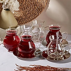 Perotti Keyf-i Ala 18 Parça 6 Kiişilik Borosilikat Çay Seti