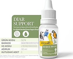Petguard Kuş 30 ml Vit Diar- Support