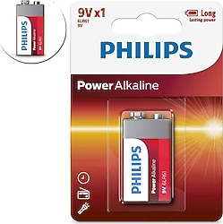 Philips Power Alkalin 6LR61A1B/10 9V Pil
