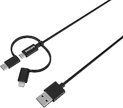 Philips DLC3106T/00 2 m 3'ü 1 Arada Şarj Kablosu