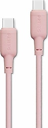 Philips DLC6541CP 1.2 m Pembe Type-C to Type-C Hızlı Şarj Kablosu
