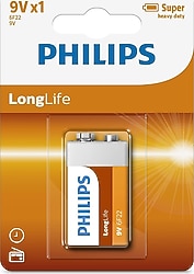 Philips LongLife 6F22L1F/10 9V Çinko Pil