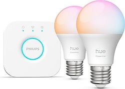 Philips Hue Essential 806 8 W-60 W E27 2'li Akıllı LED Ampul + Bridge Başlangıç Seti