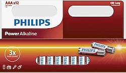 Philips Power Alkalin 12'li AAA İnce Kalem Pil