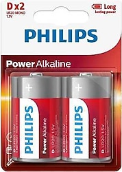 Philips Power Alkalin 2'li D Büyük Boy Pil