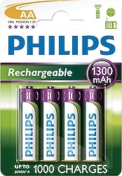Philips R6B4A130/10 1300 mAh 4'lü Şarjlı AA Kalem Pil