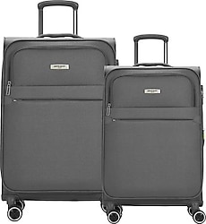 Pierre Cardin 04PC6000 Kumaş Kabin + Orta Boy Antrasit 2'li Valiz Seti