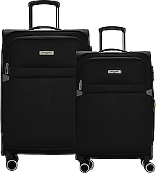 Pierre Cardin 04PC6000 Kumaş Kabin + Orta Boy Siyah 2'li Valiz Seti