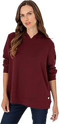 Pierre Cardin 50314972-VR223 Kapüşonlu Bordo Kadın Sweatshirt