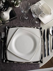 Pierre Cardin Chrystal Kare 60 Parça 12 Kişilik Yemek Takımı