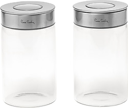 Pierre Cardin Neo Silver 18 cm 2'li Cam Kavanoz Seti