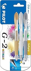 Pilot G-2 0.7 mm 3'lü Metalik Jel Kalem Seti