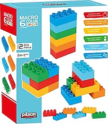 Pilsan Makro 6 Renkli Tuğla Bloklar 12 Parça 03-555