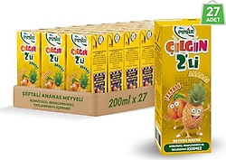 Pınar Çılgın İkili Şeftali & Ananas Meyve Suyu 200 ml 27'li
