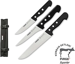 Pirge Superior 35186 Çantalı 3 Parça Kurban Bıçak Seti