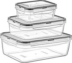 Plastart Fresh Box Dikdörtgen 3'lü Saklama Kabı