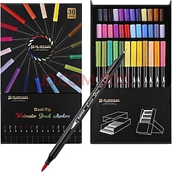 Platinum Dual Tip Özel Kutulu Çift Taraflı 36'lı Brush Marker