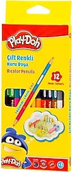 Play-Doh PLAY-KU011 Bicolor Çift Taraflı 24 Renk 12'li Kuru Boya Seti