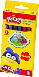 Play-Doh PLAY-KE016 Metalik 6'lı Keçeli Kalem Seti