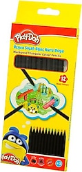 Play-Doh PLAY-KU024 Üçgen Siyah Lata 12'li Kuru Boya Seti